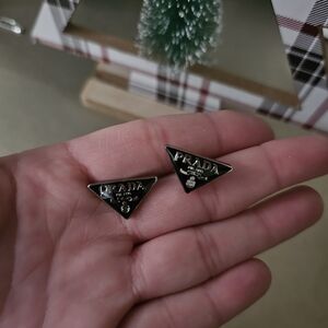 Black Triangle Earrings